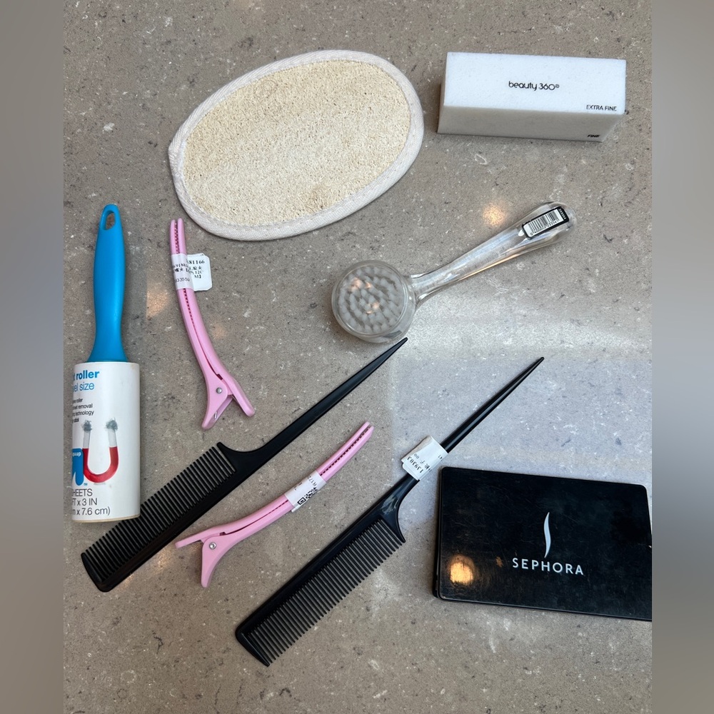 9 beauty tools for head to toe! Sephora mirror & nail smoother, combs, clips etc